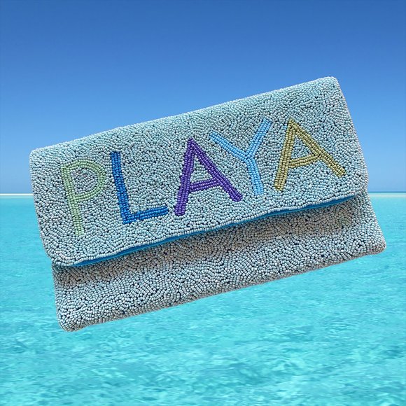 Katherine Way Handbags - PLAYA Seed Bead Pickleball Clutch Purse Cross Body BRAND NEW